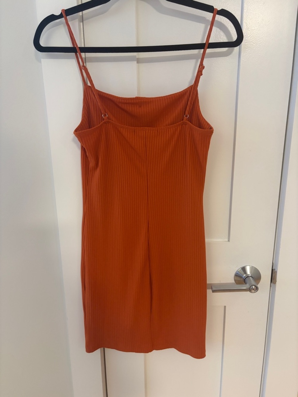 ⭐️Forever 21 Ribbed Button-Front Spaghetti Strap Mini Dress in Rust - Picture 2 of 3